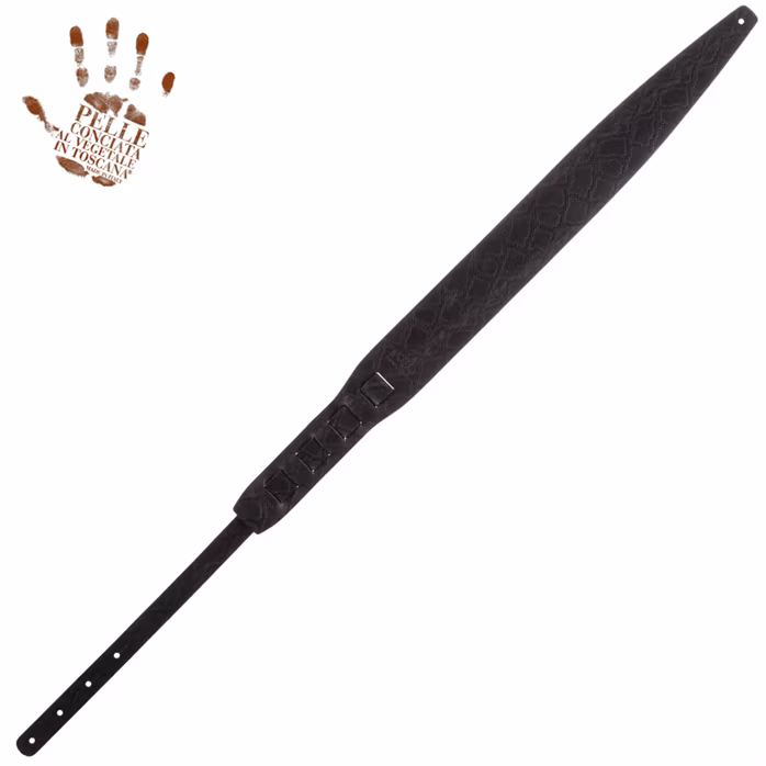 Magrabò Holes HC Embossed Snake Black 8 cm - Kytarový popruh