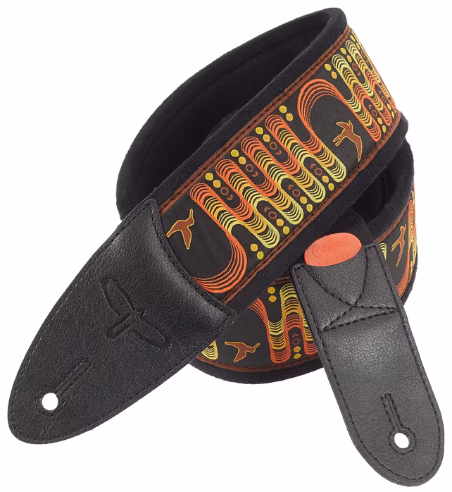 PRS 2.4" Padded Guitar Strap w/FLASH, Custom Jacquard Birds Wavelength, Yellow - Kytarový popruh