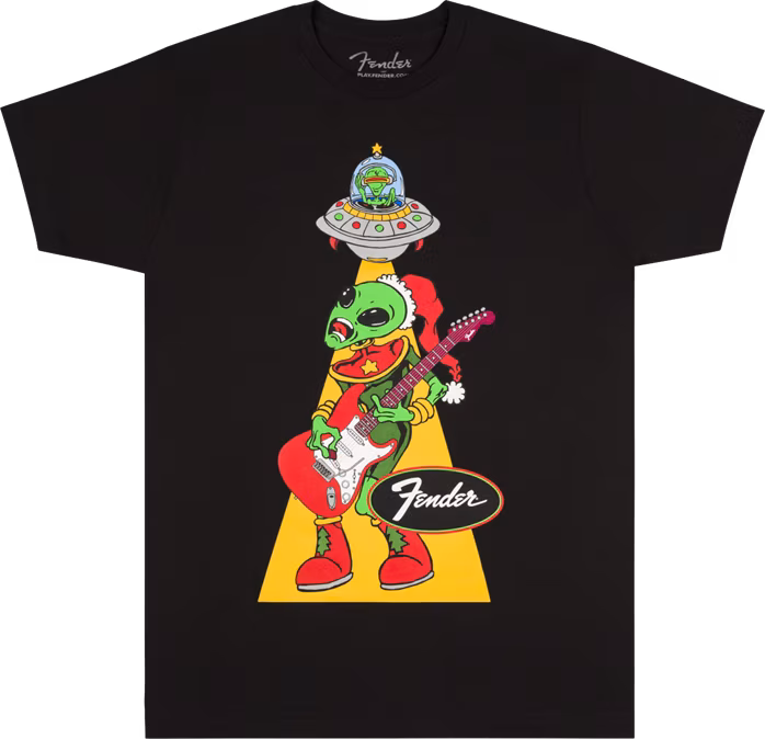 Fender Ugly Christmas Tee Alien BK L - Tričko