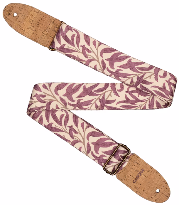 Cascha CGS-VC4 Guitar Strap Vegan Cork Mauve Leaves - Kytarový popruh