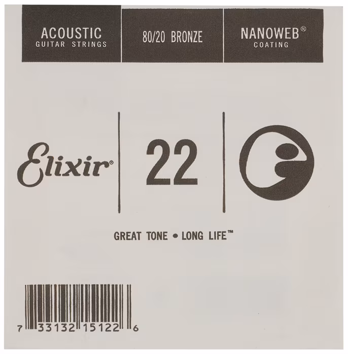Elixir Nanoweb 80/20 Bronze Single .022" - Kusová struna