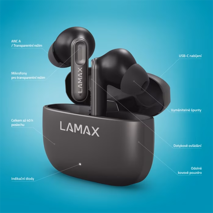 LAMAX SteelClips1 ANC - Bezdrátová sluchátka