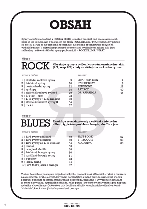 KN Paul Schenzer - ROCK DRUMS II / ROCK & BLUES - Škola hry na bicí
