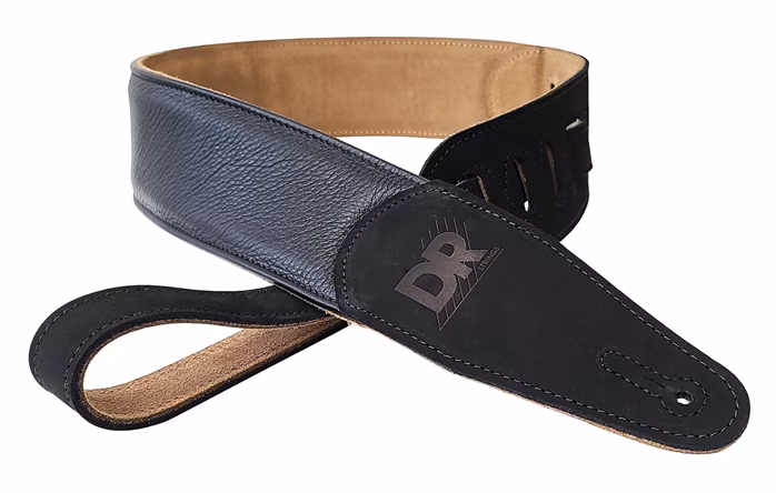 DR Strings Butter-Soft Black Padded Strap - Kytarový popruh