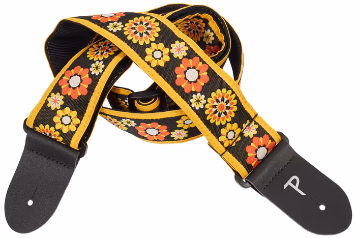 Perri's Leathers 7665 2” Wide Jacquard Flowers - Kytarový popruh