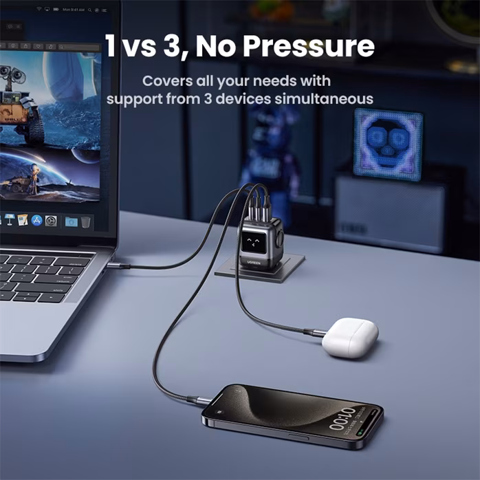 Ugreen Rychlonabíječka 25685B Nexode RG 65W 3-Port GaN EU - Nabíječka