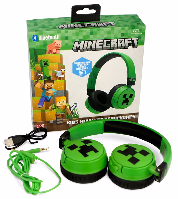 OTL Minecraft Creeper Kids Wireless Headphones - Bezdrátová sluchátka