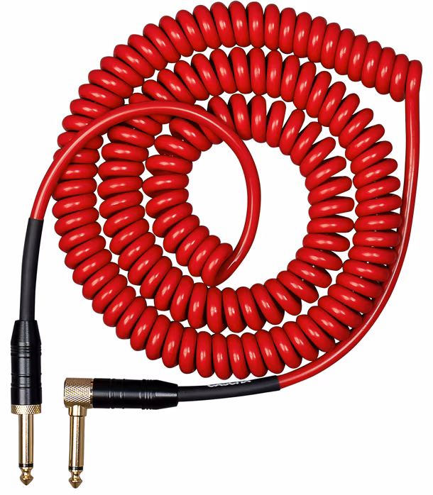 Cascha Advanced Line Guitar Cable Curly Red 6m - Kroucený nástrojový kabel