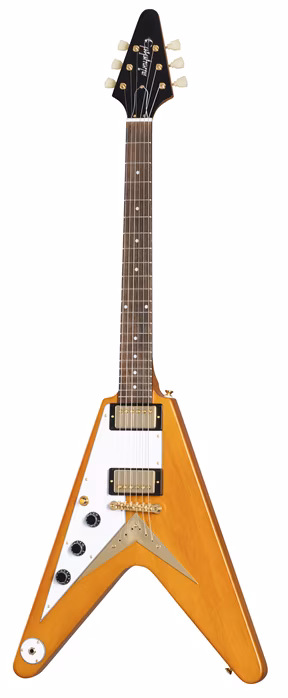 Epiphone 1958 Korina Flying V LH Aged Natural - Levoruká elektrická kytara