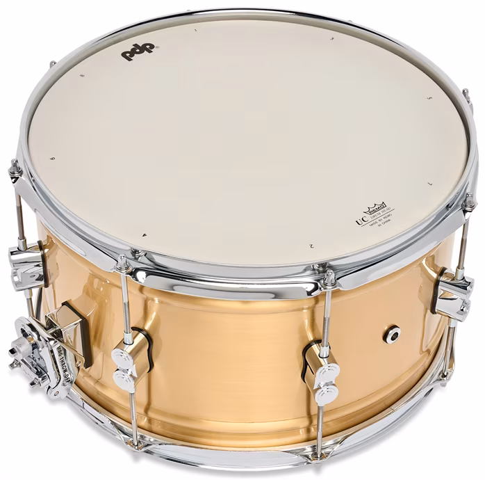 PDP 14" x 8" Concept Metal Satin Brushed Brass Snare Drum - Snare bubínek