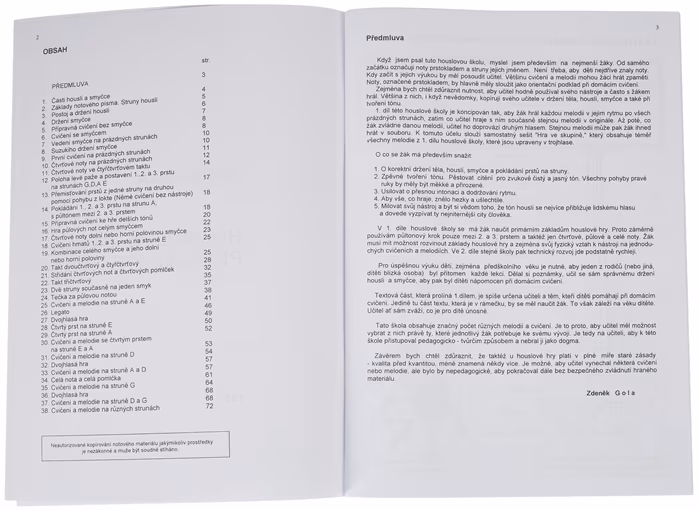 KN Zdeněk Gola - Houslová škola pro začátečníky díl 1 - Škola hry na housle