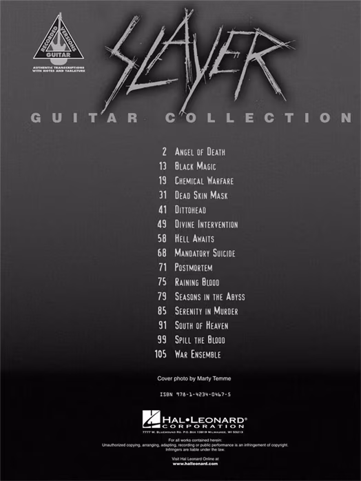 MS Slayer - Guitar Collection - Noty pro kytaru