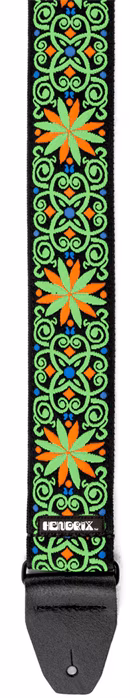 Dunlop Jimi Hendrix Blacklight Fillmore Green Strap - Kytarový popruh