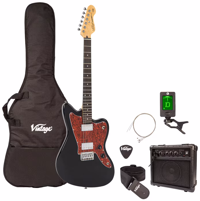 Vintage V50 Black Pack - Elektrický kytarový komplet