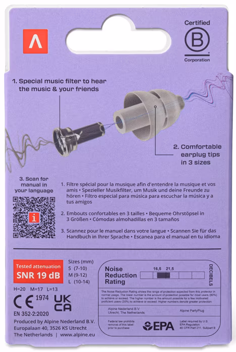 Alpine Partyplug Transparent - Špunty do uší