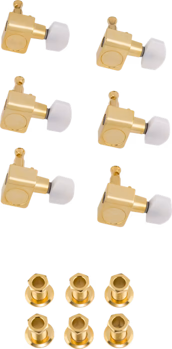 Fender Deluxe Cast/Sealed Guitar Tuning Machines with Pearl Buttons, Gold - Kytarová mechanika