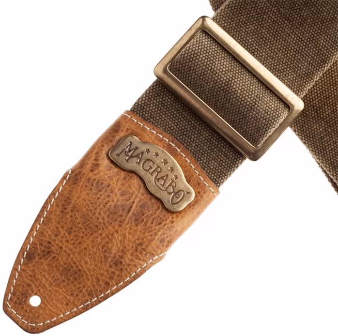 Magrabò Stripe SS Cotton Washed Olive Green / Aged 959 8 cm - Kytarový popruh