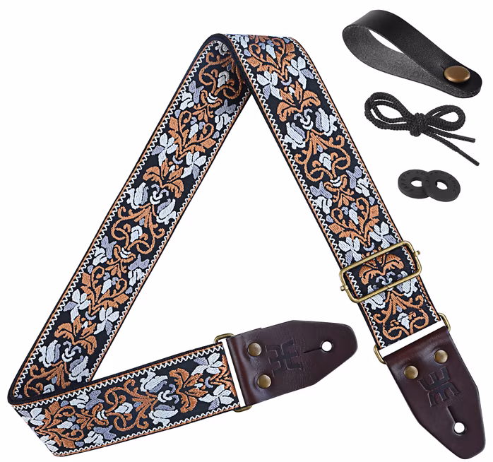 Amumu Hearts & Spades Brown Black - Kytarový popruh