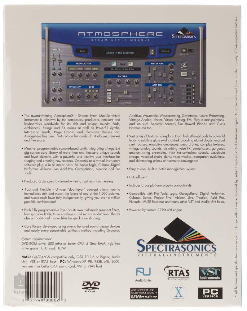 Spectrasonics atmosphere for mac catalina