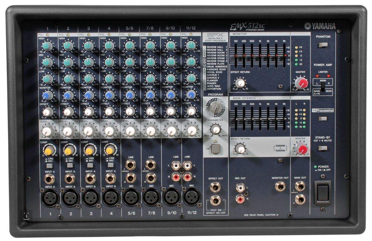 YAMAHA EMX 512SC Mixážní pult se zesilovačem Kytary.cz