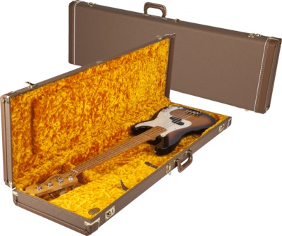 Fender Multi-Fit Hardshell Case, Brown w/ Gold Plush Interior PB