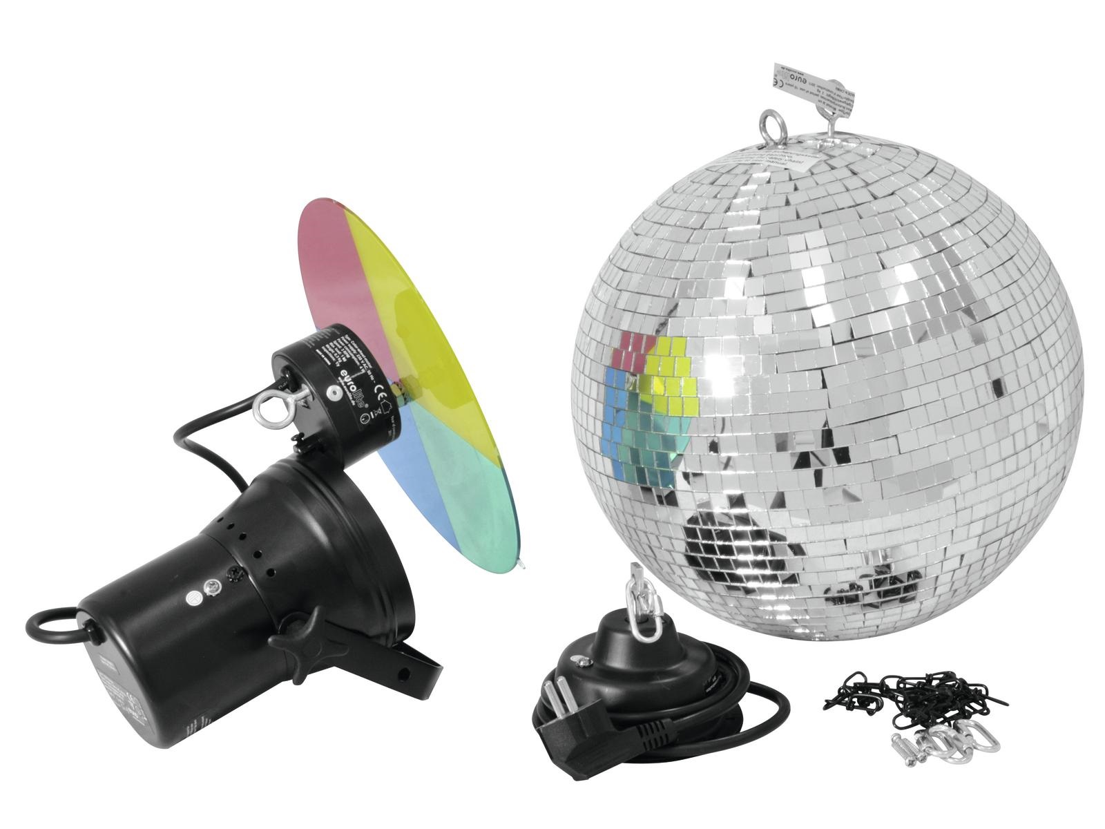 Eurolite Zrcadlová koule 30cm s motorkem a reflektorem