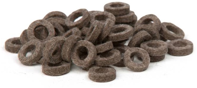 Bulldog Natural Felt Rings - Dark Grey
