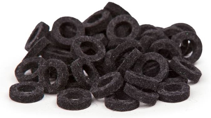 Bulldog Natural Felt Rings - Graphite