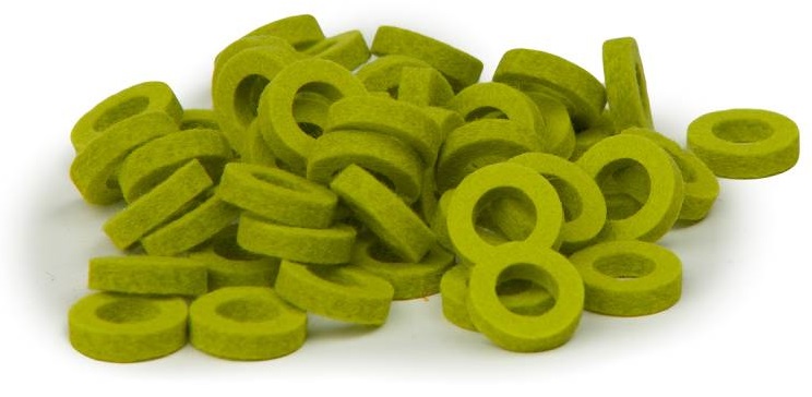 Bulldog Natural Felt Rings - Lime