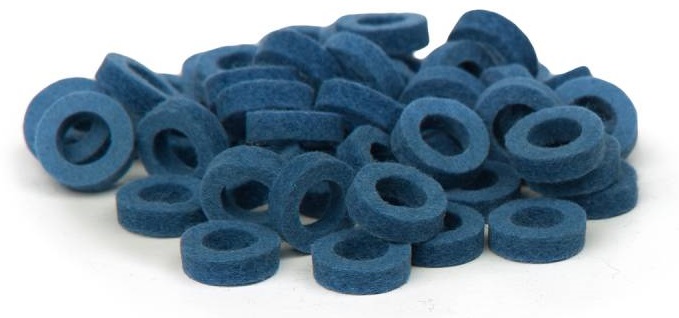 Bulldog Natural Felt Rings - Middle Blue