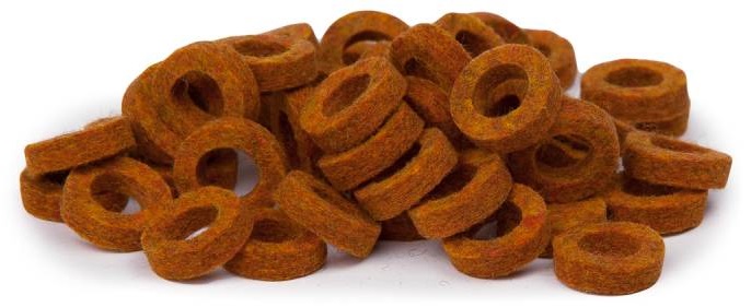 Bulldog Natural Felt Rings - Mottled