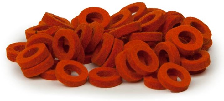 Bulldog Natural Felt Rings - Orange