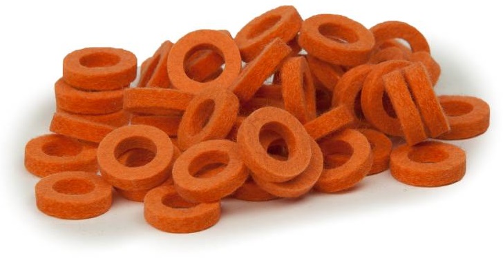 Bulldog Natural Felt Rings - Pastel Orange
