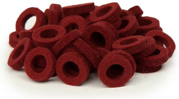 Bulldog Natural Felt Rings - Puce