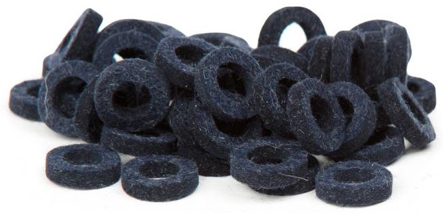 Bulldog Natural Felt Rings - Tinged Dark Blue