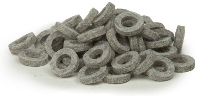 Bulldog Natural Felt Rings - Tinged Grey