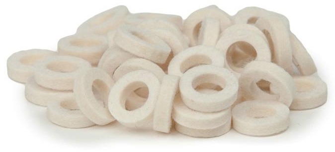 Bulldog Natural Felt Rings - Tinged White
