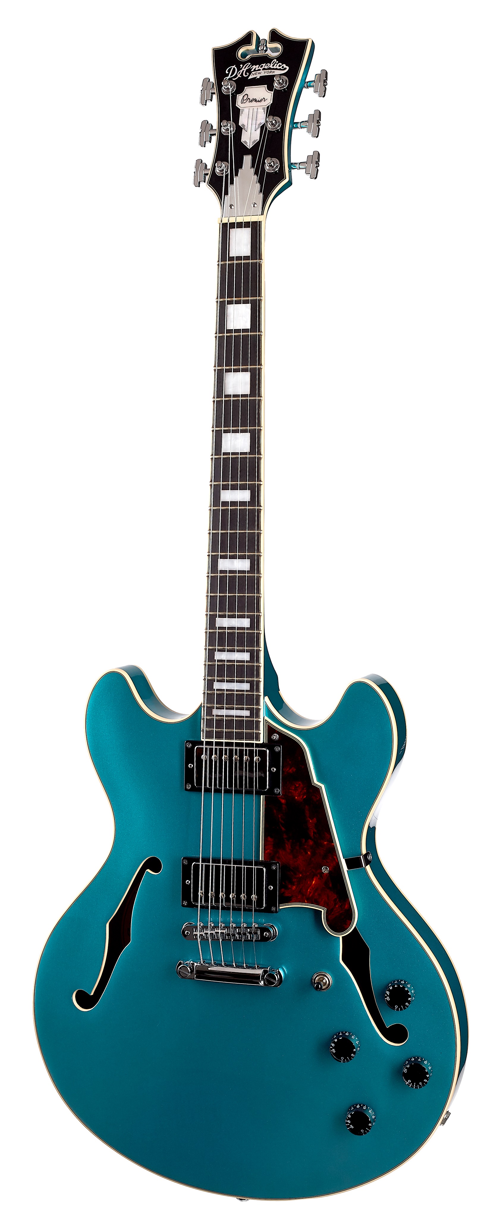 D'Angelico Premier DC 2018 Stop-Bar Tailpiece Ocean Turquoise
