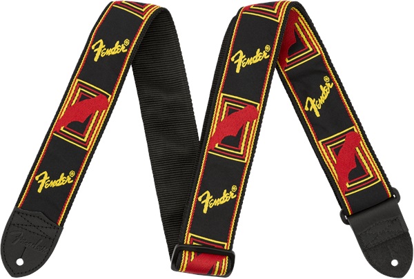 Fender Monogramm Strap Black-Yellow-Red