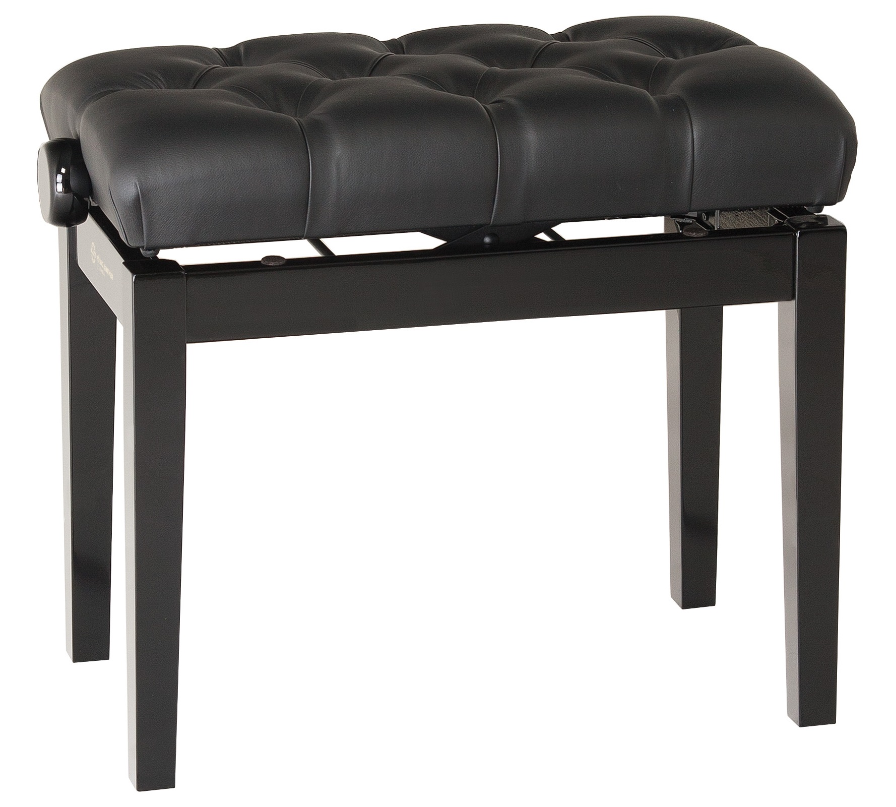 Fotografie Konig & Meyer Piano Bench With Quilted Seat Cushion, Black Leather Seat König & Meyer