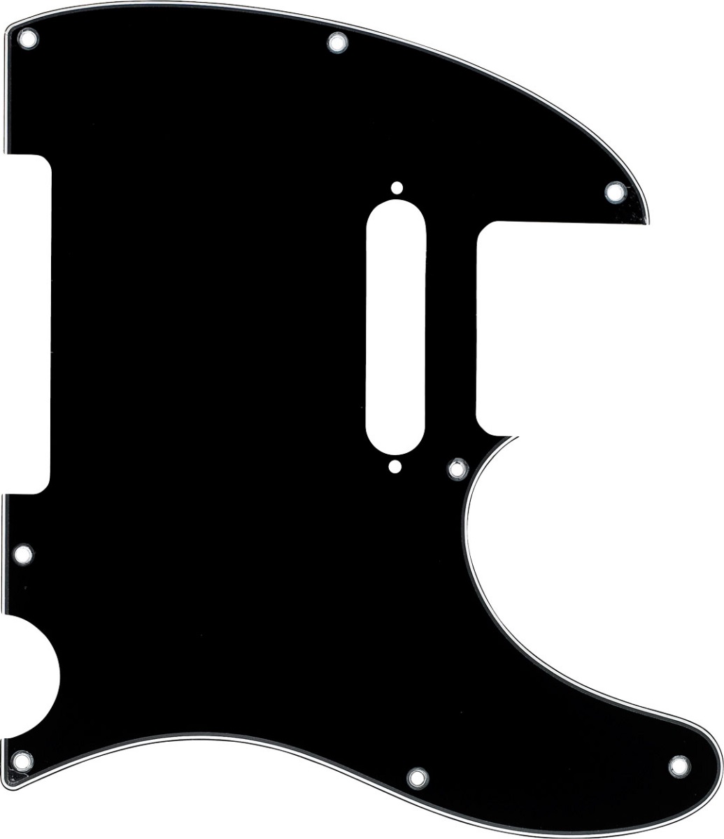Fender Pickguard, Telecaster, 8-Hole Mount, Black, 3-Ply