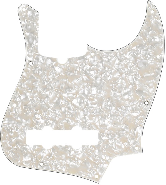 Fender Pickguard, Jazz Bass, 10-Hole Mount, Aged White Pearl, 4-Ply