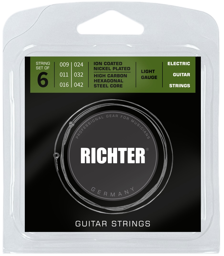 Fotografie Richter Electric Guitar Strings Ion Coated, Light 9-42