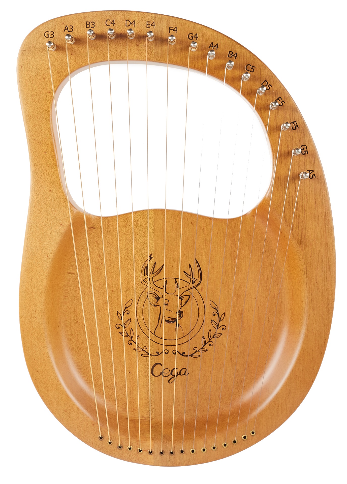 Fotografie Cega Lyre Harp Rounded 16 Strings Natural