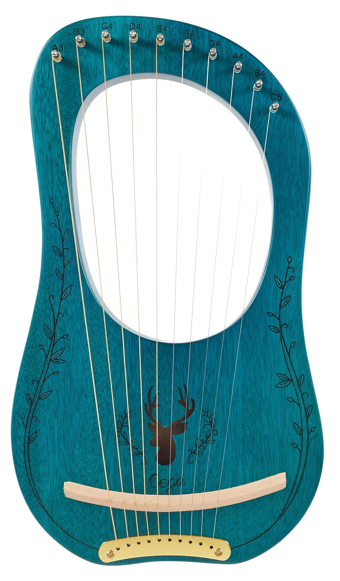 Fotografie Cega Lyre Harp 10 Strings Blue