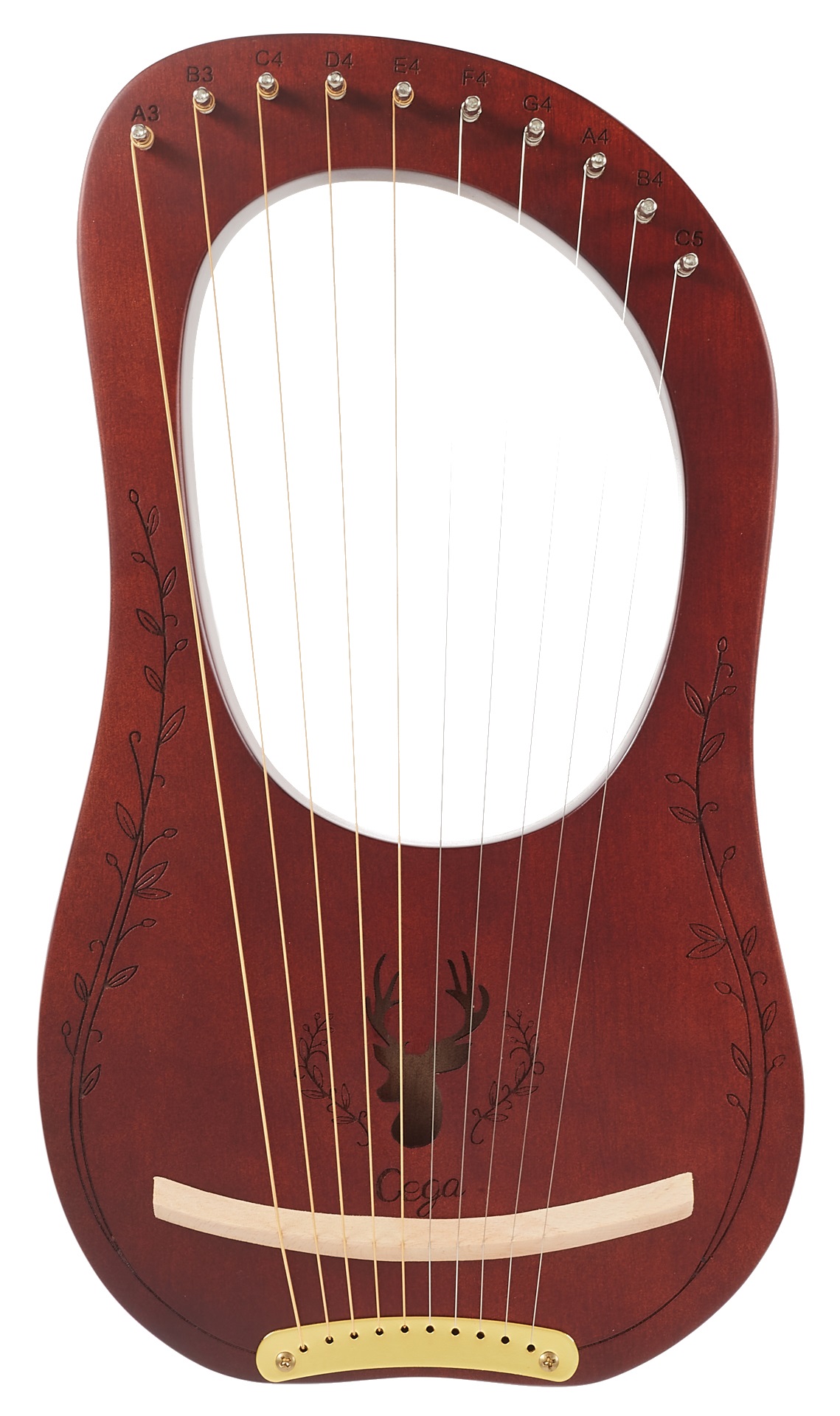 Fotografie Cega Lyre Harp 10 Strings Coffee