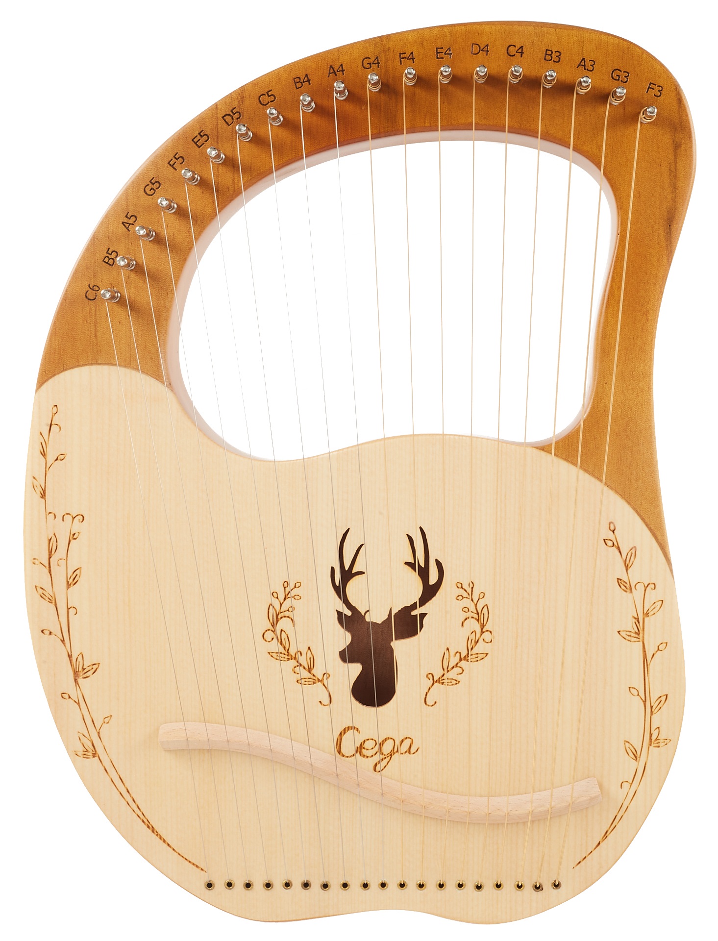 Fotografie Cega Lyre Harp 19 Strings White