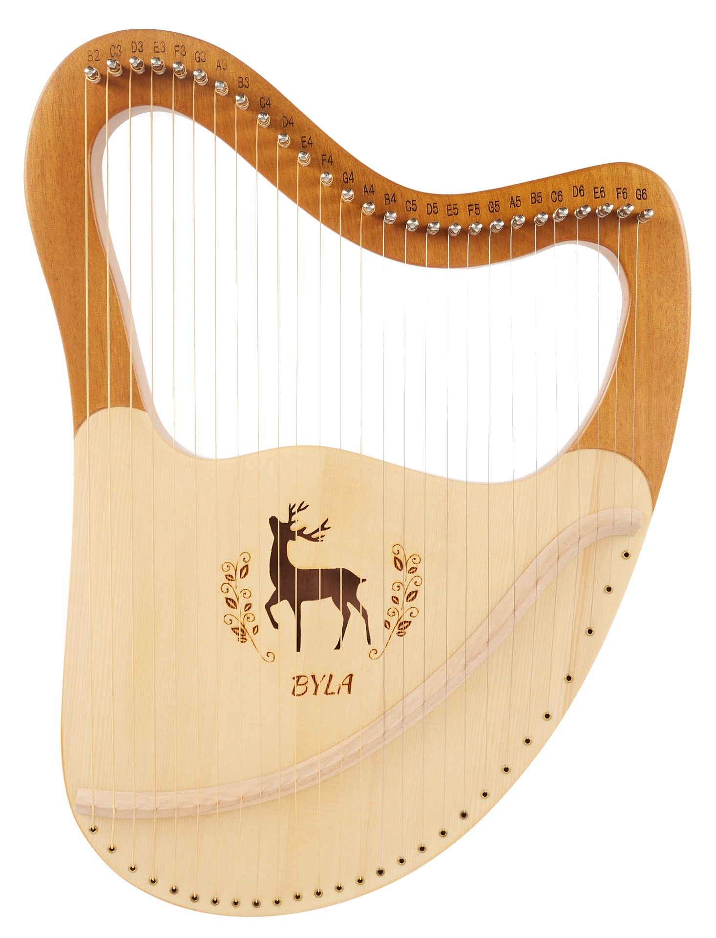 Fotografie Byla Lyre Harp 27 Strings Natural