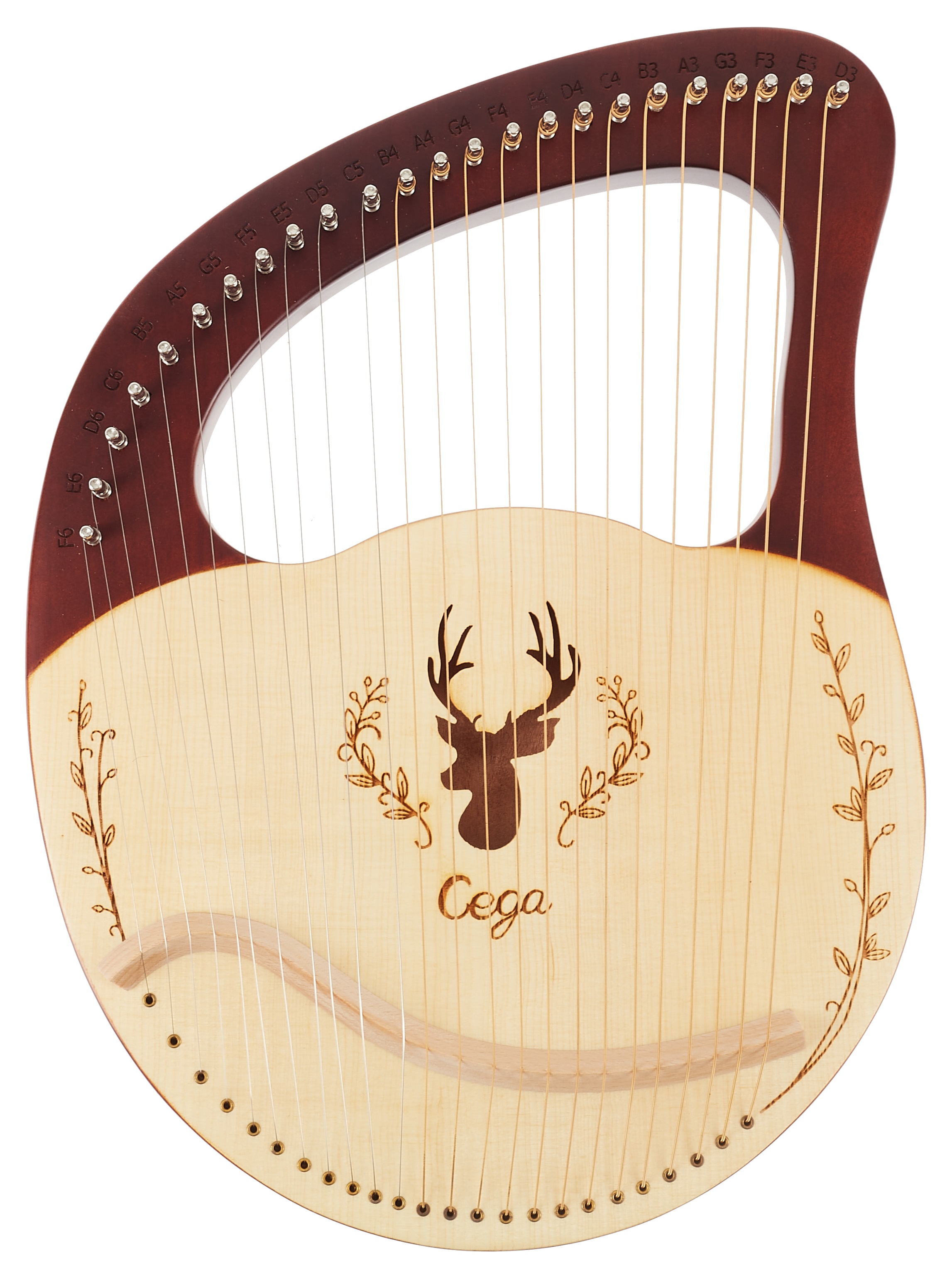 Fotografie Cega Lyre Harp 24 String Coffee