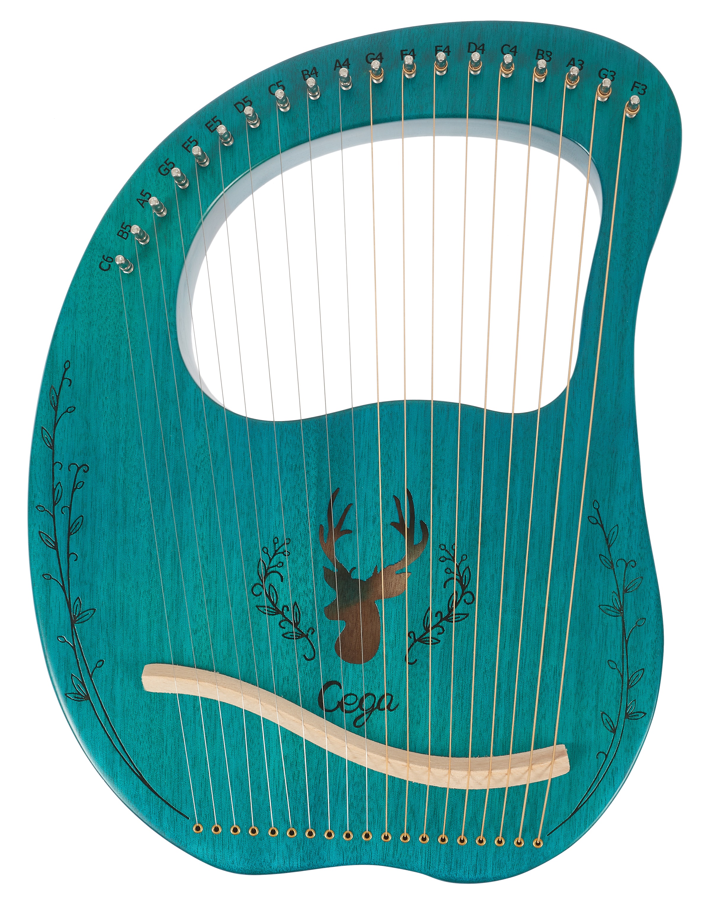 Fotografie Cega Lyre Harp 19 Strings Blue